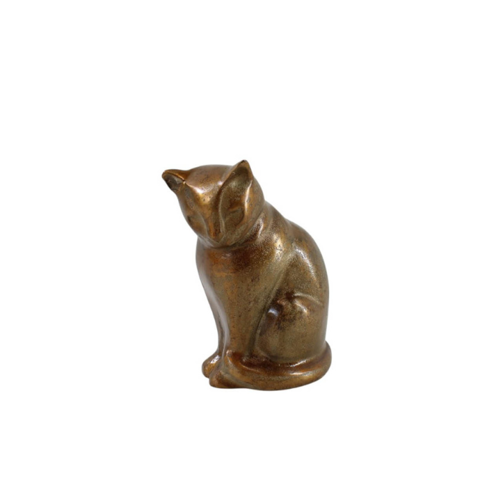 Urn Kat Zittend - Antiek Goud