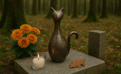 Urn Kat - Kleur Night Black/Grijs