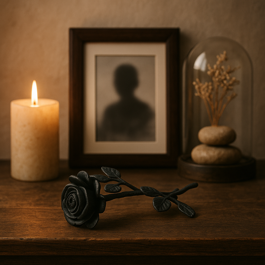 Urn Roos - Kleur Antiek Zwart