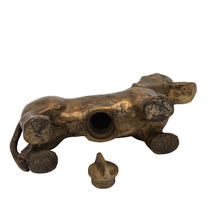 Urn Hond Onderzijde Sluiting Antiek Goud Groot