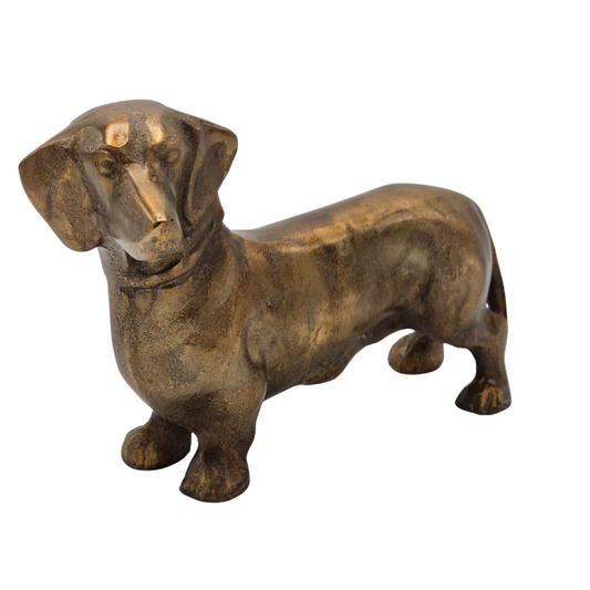 Urn Hond Zij/Vooraanzicht Antiek Goud Groot