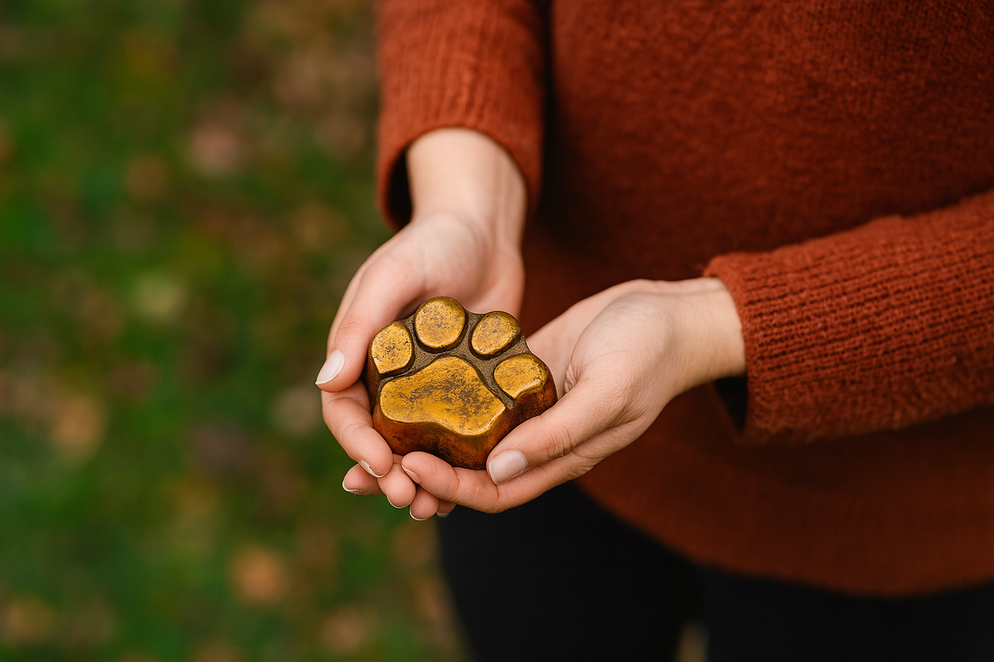 Urne Patte de Chien L - Couleur Or Antique