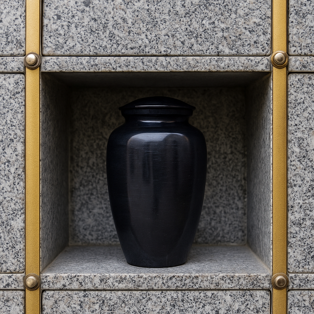 Urnenmuur Standaard Urn Zwart