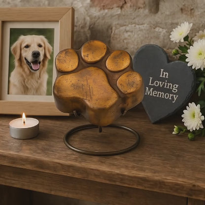 Urne Patte de Chien L - Couleur Or Antique