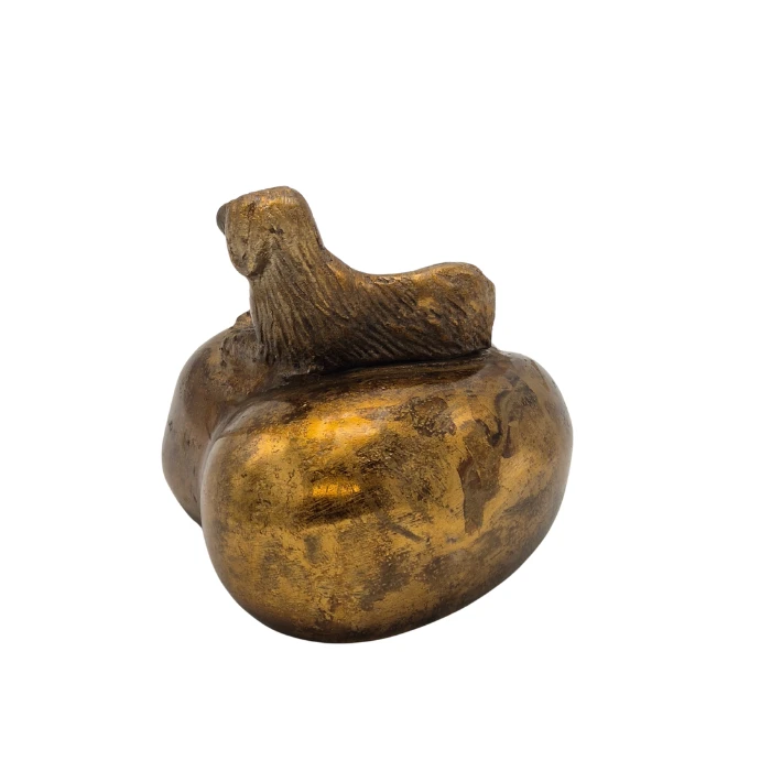 Urn Hart met Hond - Kleur Antiek Goud