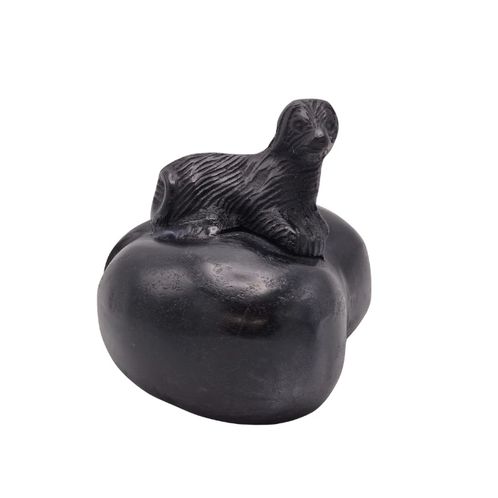 Urn Hart met Hond - Kleur Black Antique